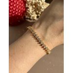 Pulseira Navete Cristal Ouro