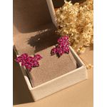 Brinco EarCuff Navetes Safira Pink Ródio Branco