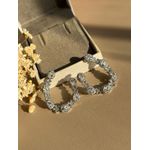 Brinco Argola Frontal Cristal Ródio Branco