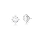 Brinco Losango Cristal Rodio Branco