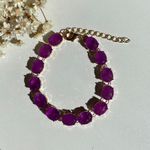 Pulseira Rivieira Pedras Ovais UltraVioleta Banho Ouro