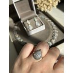 Conjunto 4 Peças Luxo Brinco Colar Pulseira E Anel