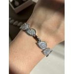 Conjunto 4 Peças Luxo Brinco Colar Pulseira E Anel