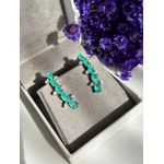 Brinco EarCuff Ovais Turmalina Ródio Branco