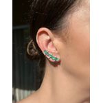 Brinco EarCuff Ovais Turmalina Ródio Branco