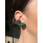 Brinco EarCuff Pétalas Verde Esmeralda