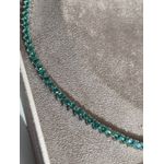Riviera 3 Garras Turmalina 45cm pedra zircônia 3mm com fecho jóia ródio branco (modelo que não vira)