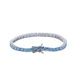 Pulseira Riviera Água Marinha/Azul Banho Ródio Branco