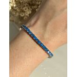 Pulseira Riviera Água Marinha/Azul Banho Ródio Branco
