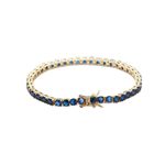 Pulseira Riviera Safira Azul Banho Ouro