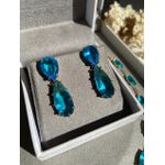 Conjunto Brinco e Colar Água Marinha/Azul