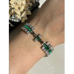 Pulseira Três Fileiras Verde Esmeralda