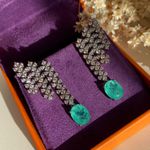 Brinco EarCuff Maleável Turmalina Banho Ródio Branco