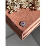 Pingente Charm Flor Safira Rosa Para Pulseira