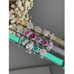 Pingente Charm Gota Safira Rosa Para Pulseira