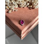 Pingente Charm Oval Safira Rosa Para Pulseira