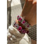 Pingente Charm Oval Safira Rosa Para Pulseira