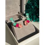 Brinco EarCuff Gotas Colorido Ródio Branco