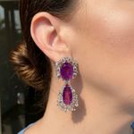 Brinco Luxo UltraVioleta Zircônias Cristal