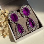 Brinco Luxo UltraVioleta Zircônias Cristal