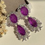 Brinco Luxo UltraVioleta Zircônias Cristal