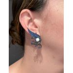 Brinco EarCuff Fenix Azul Safira