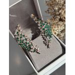 Brinco EarCuff Luxo Verde Esmeralda