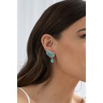 Brinco EarCuff Gota Luxo Turmalina Prateado