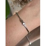 Bracele Cravação Uma Linha Kunzita Prateado