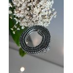 Colar Riviera 3 Garras 50cm Zircônia Negra Banho de Ródio Branco