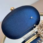 Bolsa Clutch Oval Azul Marinho