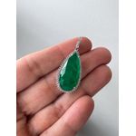Pingente G Verde Esmeralda Ródio Branco