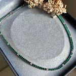 Colar Riviera 4 garras Mesclada Verde Esmeralda 