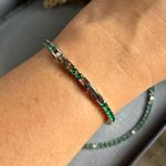 Pulseira Riviera 4 Garras Mesclada Verde Esmeralda