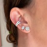  Piercing Fake Duas Fileiras Prata 925