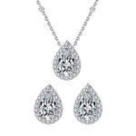 Conjunto Brinco e Colar Gota Prata 925