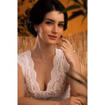 Colar Gravata Cristal Prata 925