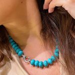 Colar Turquesas Naturais em Prata 925