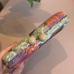 Bolsa Clutch Bordada Ouro Vintage