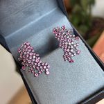 Brinco Earcuff Cravação cor Safira Rosa/Pink Joia Em Prata925