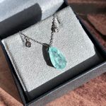 Colar Gota Turmalina Azul Claro e Zirconia Rodio Branco