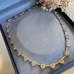 Conjunto Colar e Brinco Coração Fancy Yellow
