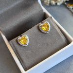 Conjunto Colar e Brinco Coração Fancy Yellow