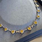 Conjunto Colar e Brinco Coração Fancy Yellow