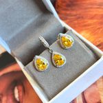 Conjunto Brinco e Pingente Fancy Yellow