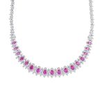 Colar Luxo Safira Rosa 