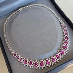 Colar Luxo Safira Rosa 