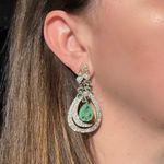 Brinco Luxo Gota Turmalina Verde