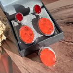 Conjunto Brinco e Anel Rubi e Tangerina Fusion