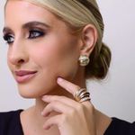 Conjunto Brinco e Anel Camadas Dourado
